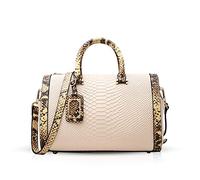 NICOLE & DORIS Nouvelle Mode Sacs à Main Dames Sac à bandoulière en Cuir véritable pour Les Femmes Sacs à Main de Luxe Motif Crocodile pour Femmes Vintage Beige