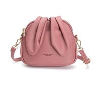 NICOLE & DORIS Petit Sac à Bandoulière Femme Mignon en PU Cuir - Mini Sac D'épaule Lapin - Messenger pour Téléphone Portable - Rosé