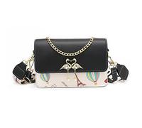 NICOLE & DORIS Petit Sac à Bandoulière Femme,Nouveau modèle Mignon Sac à Croisée en Cuir PU,Tendance Pochette de Soiree avec Réglables Bandoulière Noir