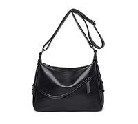 NICOLE & DORIS Petit Sac a Epaule Sac à Bandoulière pour Femme Sac à Main en Cuir PU Sac Besace Elegant Sac Porté Epaule Simple Sacs Crossbody Noir
