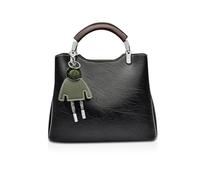 NICOLE & DORIS Petit Sac a Main Bandoulière en PU Cuir - Besace Messenger Elegant Multipoches pour Femmes Fille - Noir