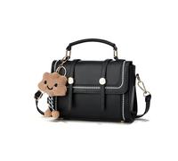 NICOLE & DORIS Petit Sac à Main Chic Femme Sac Bandouliere Mode Sac Mignon Fille Sac Portés Epaule PU Cuir Sac D'épaule Sac Besace Sac Messenger Sac Soiree Noir