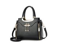 NICOLE & DORIS Petit Sac à Main Chic Femme Sac Bandoulière Tendance Sacs a Main Portés Epaule Elegant Sac D'épaule PU Cuir Sac Pochette Sac Soirée Noir