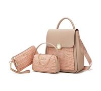NICOLE & DORIS Petit Sac a Main Dos Femme Mini Sac a Dos Vernis Cuir Sac à Dos 3 en 1 Daypack Sacs à Dos de Jour Sac à Bandoulière Chaine Sac Pochette Rosé