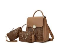 NICOLE & DORIS Petit Sac a Main Dos Femme Mini Sac a Dos Vernis Cuir Sac à Dos 3 en 1 Daypack Sacs à Dos de Jour Sac à Bandoulière Chaine Sac Pochette