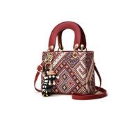 NICOLE & DORIS Petit Sac a Main Femme Chic et Elégant Sac à Bandoulière Mini Sac Epaule en PU Cuir Pochette Telephone Portable Mignon Fille Sac Crossbody Bordeaux