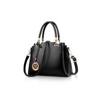 NICOLE & DORIS Petit Sac à Main Femme Tendance Sac PU Style Cuir Cabas Sacs Porté Epaule Bandoulière Noir