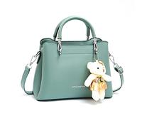 NICOLE & DORIS Petit Sac Bandoulière en PU Cuir - Sac Messenger Mignon Porté Epaule avec Pendentif pour Femme Fille Vert