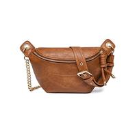 NICOLE & DORIS Petit Sac Bandoulière Femme Sac Banane Sac à Main Porté Epaule PU Cuir Sac D'épaule Retro Sac Cartable Chaine Sac Messager Crossbody Bag Marron
