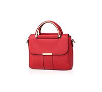 NICOLE & DORIS Petit Sac Bandoulière Rectangulaire Sac Porté Epaule Femme Sacoche Simple Sac D'épaule en Simili Cuir Mode Sac à Main pour Travail études Shopping Rouge