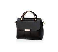 NICOLE & DORIS Petit Sac Bandoulière Rectangulaire Sac Porté Epaule Femme Sacoche Simple Sac D'épaule en Simili Cuir Mode Sac à Main pour Travail études Shopping Noir