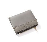 NICOLE & DORIS Portefeuille Femme Petit Porte Monnaie Cuir PU Portefeuille et Multi Cartes RFID Blocage Pliable Eclaire Portefeuille Pochette Gris