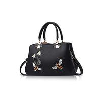NICOLE&DORIS Rétro Sacs à main à poignée supérieure Dames Sac bandoulière Femmes Mode Sac d'épaule Bourse Abeille noire 2