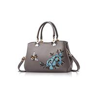 NICOLE&DORIS Rétro Sacs à main à poignée supérieure Dames Sac bandoulière Femmes Mode Sac d'épaule Bourse Abeille grise