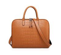 NICOLE & DORIS Sac à Bandoulière 14 Pouces Sac d'ordinateur en Cuir PU Sac à Main Business Porte-Documents Homme Sacoche d'ordinateur Portable Sac Cabas Marron