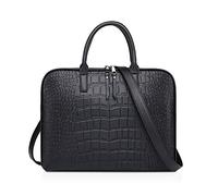 NICOLE & DORIS Sac à Bandoulière 14 Pouces Sac d'ordinateur en Cuir PU Sac à Main Business Porte-Documents Homme Sacoche d'ordinateur Portable Sac Cabas Noir