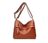 NICOLE & DORIS Sac à Bandoulière à Plusieurs Poches Femme Sacs de Messager Mode Grande Capacité Sac Porté Epaule Vintage en PU Cuir Souple Jaune