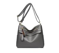 NICOLE & DORIS Sac à Bandoulière à Plusieurs Poches Femme Sacs de Messager Mode Grande Capacité Sac Porté Epaule Vintage en PU Cuir Souple Gris