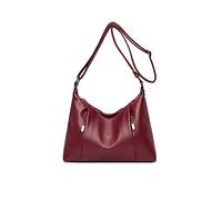 NICOLE & DORIS Sac à Bandoulière Léger Imperméable Sacs Femmes Portés épaule Sac à Main Multi-Poches Sac Besace Cuir Souple Sac Crossbody Vin Rouge