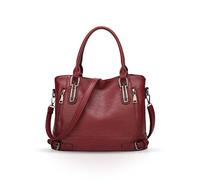 NICOLE & DORIS Sac à bandoulière pour Femme Sac à Main Sac à Main Sacs portés épaule Bourse en Similicuir Vin Rouge