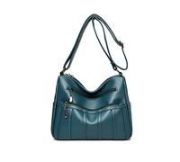 NICOLE & DORIS Sac à Bandoulière pour Femme Sac Porté épaule Vintage Sac à Main Multi Poches Sac Crossbody Grande Capacité Sac Besace en PU Cuir Bleu