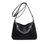 NICOLE & DORIS Sac à Croisée Sac à Bandoulière Tendance en PU Cuir Souple Mode Sac Porté Epaule Femme Classique Pratique pour Shopping Voyage Travail Noir