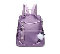 NICOLE & DORIS Sac à Dos Antivol Femme Sac a Main Dos Grande Capacité Sac de Voyage Sacs à Dos Bandoulière Sacs D'école avec Pompom Violet