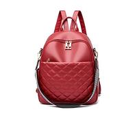 NICOLE & DORIS Sac à Dos éLéGant Femme Sac d'école PU Cuir Imperméable Multifonctionnel Cartable Femme Décontracté Pour Voyage Travail Université Shopping Rouge