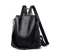 NICOLE & DORIS Sac à Dos Femme Anti-vol Sac Porté Dos Loisir Daypacks Sacs À Bandoulière en PU Cuir Sac a Dos Étanche Shopping Bag Sacs D'école Sac à Dos de Voyage Noir