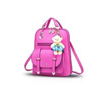NICOLE&DORIS Sac à Dos Femme Mode Sac a Dos College Fille Cartable Sac à Main Sac décontracté Rouge
