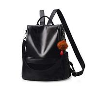 NICOLE & DORIS Sac à Dos pour Femme à la Mode en Faux Cuir Sac à bandoulière Sac de l'école imperméable pour Femme Grande capacité Noir