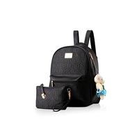 NICOLE&DORIS Sac à dos pour femmes Mode Sac à dos cartables Anti-vol Daypack Dames Sacs à main 2pcs Fille Sac à dos ensemble Noir