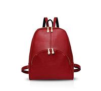 NICOLE & DORIS Sac à Dos pour Femmes Sac à Dos décontracté Loisir pour Dames Sac d'école étanche Sac à Main la Mode Faux Cuir Rouge