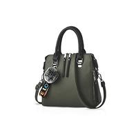 NICOLE & DORIS Sac à Main Bandoulière Femme Mode Sac a Main Pompon Sac Fourre Tout Moyen Sac D'épaule Rétro PU Cuir Sacs Messenger Vert