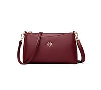 Nicole & Doris Sac à Main Bandoulière Petit D'épaule Téléphone Portable PU Cuir Sacoche Femme Crossbody Messenger Bag Bourgogne