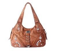 NICOLE & DORIS Sac a Main Cabas Femme Sac Bandoulière Rétro Grand Sacs Portés Epaule Hobo Bag PU Cuir Souple Sac Fourre Tout Multipoches pour Le Travail Shopping Voyage Marron