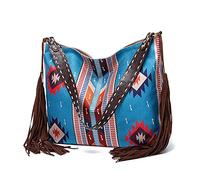 NICOLE & DORIS Sac a Main Coloré Femme Sac Cabas Toile Sac Boheme Sac Fourre Tout Bandoulière Sac D'épaule Rétro Grand Sac Epaule de Shopping Voyage Motif 1