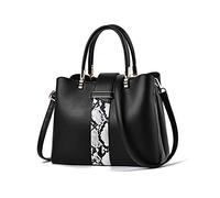 NICOLE & DORIS Sac à Main Designer pour Femme avec Sangle - Modèle Serpent en PU Cuir - Bandoulière Messenger Élégant - Sacoche Noir