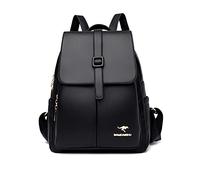 NICOLE & DORIS Sac a Main Dos Femme Petit Sac à Dos en Cuir PU Sac a Dos Feminin Elegant Loisir Daypacks Sac a Dos Antivol Étanche Mini Sac à Dos à Rabat Noir Minuit