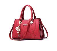 NICOLE & DORIS Sac à Main Élégant Femme,Sac à Poignée Supérieure Mode avec Ferrures Dorées,Sacs Epaule Sacoche en PU Cuir,Chic,Classique et Grande Capacité Bordeaux