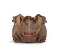 NICOLE & DORIS Sac à Main en Toile pour Femme Sac à bandoulière Sac à l'épaule pour Femme Sac Hobo pour Femme Marron