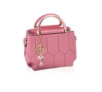 NICOLE & DORIS Sac à Main Femme Bandoulière Petit Sac Epaule PU Cuir Sac D'épaule Chic Sac Messager Crossbody Sac à Poignée Supérieure avec Pendentif Rose