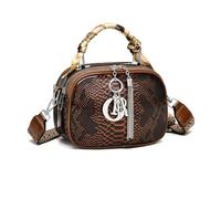 NICOLE & DORIS Sac à Main Femme Bandoulière Petite Sac Epaule Multipoches Imperméable Sac D'épaule Tendance Cuir Verni Sac Crossbody pour Travail Shopping Voyage Marron