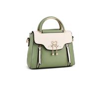NICOLE & DORIS Sac à Main Femme Bandoulière Sac Petite Capacité a la Mode Sac Mignon Fille Sac Portés Epaule PU Cuir Sac D'épaule Sac Besace Vert et Blanc