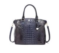 NICOLE & DORIS Sac à Main Femme Crocodile Sac Bandoulière Cuir Verni Sac Fourre Tout Mode Sac D'épaule Elégante Sac Rétro pour Le Travail Shopping Voyage Bleu Saphir