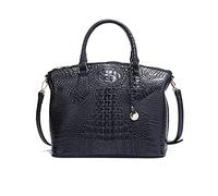 NICOLE & DORIS Sac à Main Femme Crocodile Sac Bandoulière Cuir Verni Sac Fourre Tout Mode Sac D'épaule Elégante Sac Rétro pour Le Travail Shopping Voyage Noir
