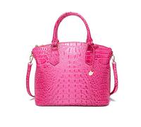 NICOLE & DORIS Sac à Main Femme Crocodile Sac Bandoulière Cuir Verni Sac Fourre Tout Mode Sac D'épaule Elégante Sac Rétro pour Le Travail Shopping Voyage Rose Rouge