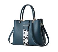 NICOLE & DORIS Sac a Main Femme Designer Sacs Portés Main avec Sangle Modèle Serpent Sac Bandouillere PU Cuir Sac Messenger Femme élégant Sacoche Bleu Vert
