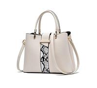 NICOLE & DORIS Sac a Main Femme Designer Sacs Portés Main avec Sangle Modèle Serpent Sac Bandouillere PU Cuir Sac Messenger Femme élégant Sacoche Blanc