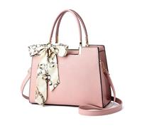 NICOLE & DORIS Sac à Main Femme Élégant en PU Cuir - Grande Capacité Fourre Tout à Bandoulière et Poignée Supérieure pour Travail et Sortie Quotidienne - Rose